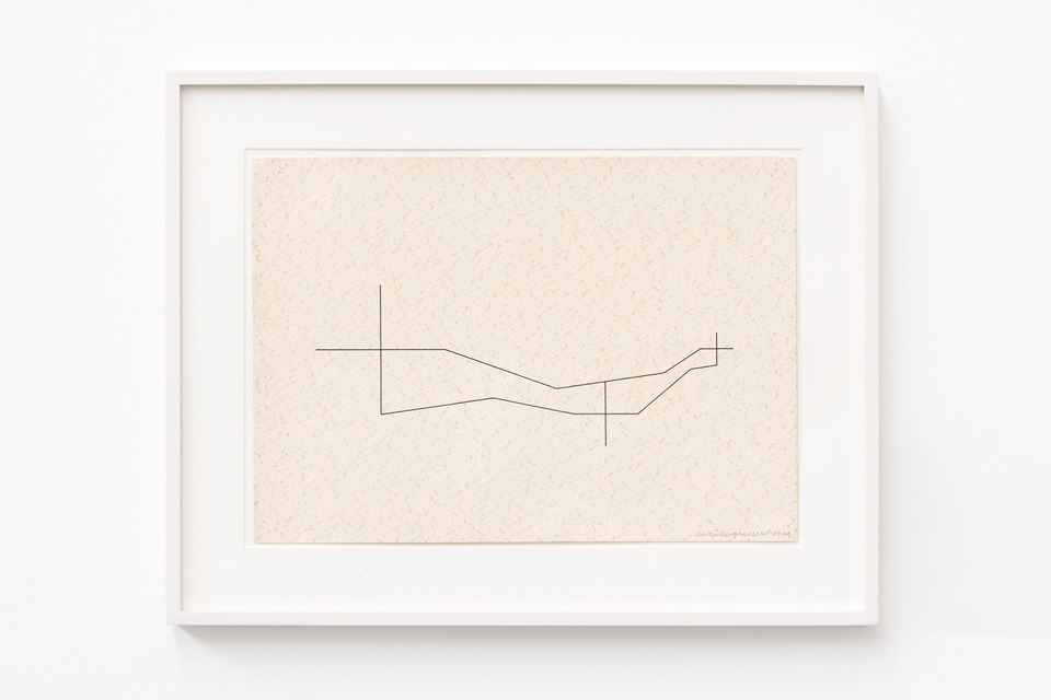 Zartes Lineament, 1949
Ink on structured watercolour paper
36 x 50 cm (unframed)\
51.5 x 66 cm (framed)