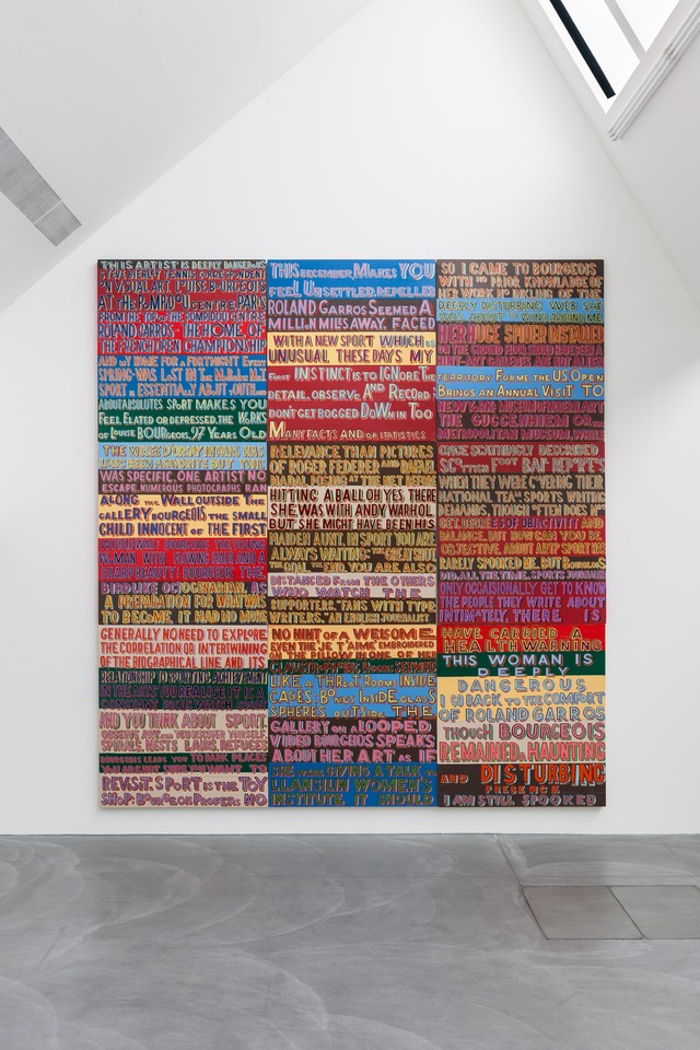 This artist is deeply dangerous, 2009
Signwriting enamel on found materials from Vicking Bay
140 x 120 cm each (9 panels)
