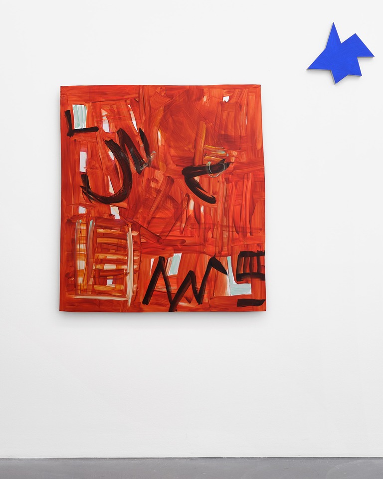 *Kinderstern*, 1989 / 2023\
Acrylic on aluminum\
40 x 43 x 3 cm

*Etcetera CXVII*, 2024\
Acrylic on aluminum\
145 x 131.5 x 4.5 cm