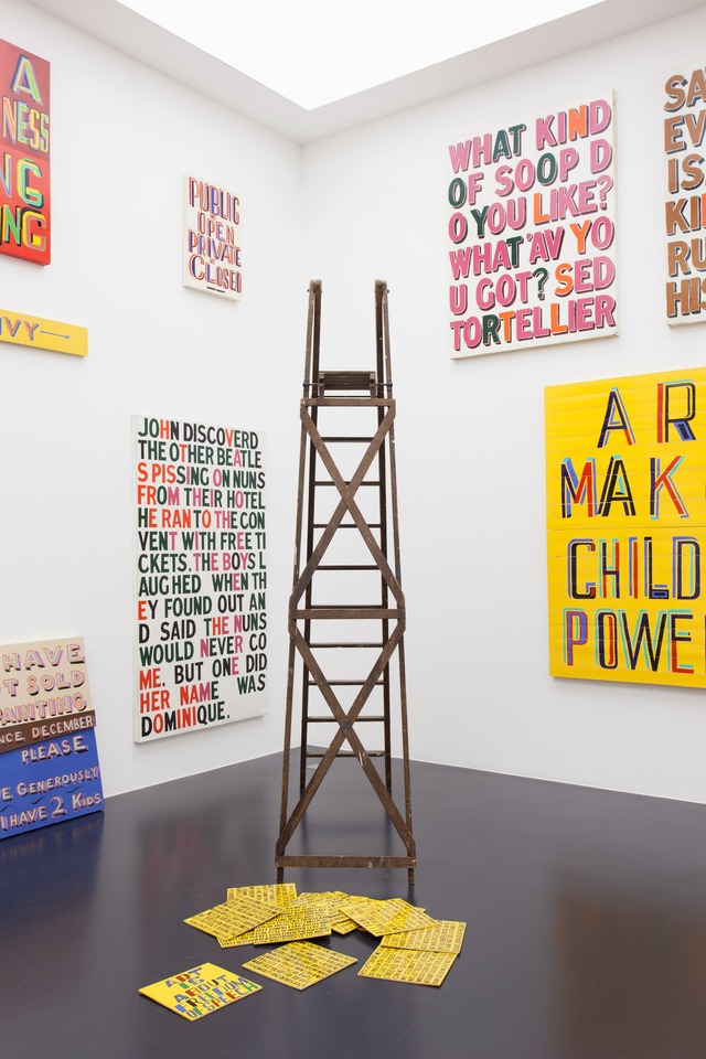 Bob & Roberta Smith, A Message From The Mountain Top\
Installation view\
von Bartha, S-chanf, 2015