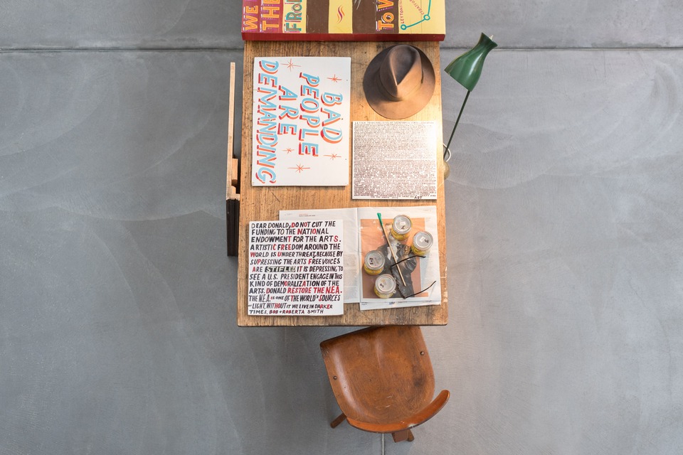 Bob & Roberta Smith, The Whole World Is An Art School\
Installation view\
von Bartha, Basel, 2018