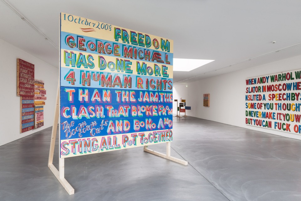 Bob & Roberta Smith, Get Personal And Political\
Installation view\
von Bartha, Basel, 2014