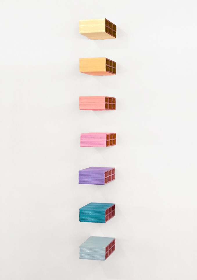 *Seven Bricks*, 2020
Bahian bricks, industrial lacquer paint
245 x 19 cm