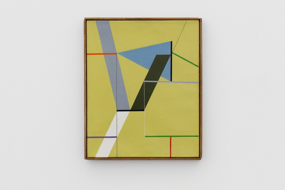 Alfredo Hlito
Estructura sobre fondo amarillo, 1950
Oil on canvas
55 x 45 cm