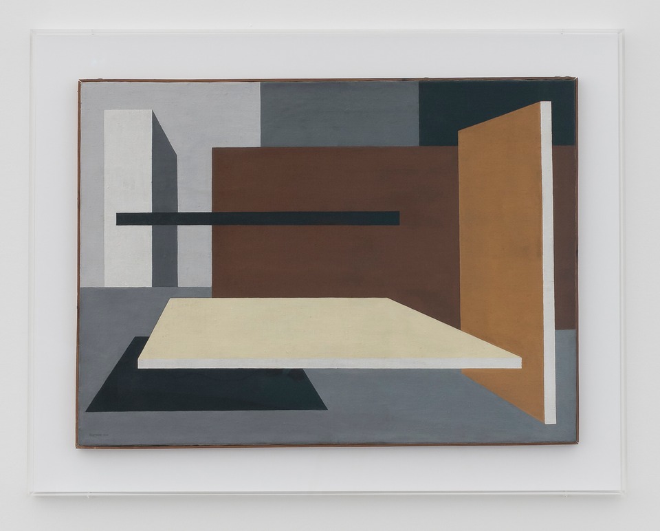 Sándor Bortnyik\
Bildarchitektur, 1924\
Oil on canvas\
54 x 74 cm (unframed)\
70 x 89.5 cm (framed)