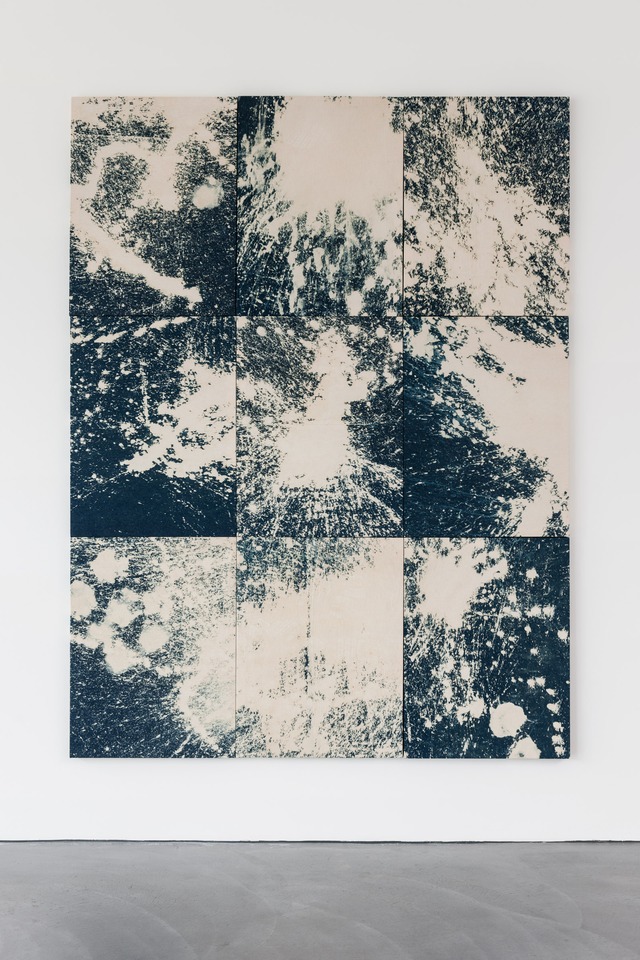 In Revolt, 2013\
Chlorine on denim\
240 x 180 cm (9-parted)