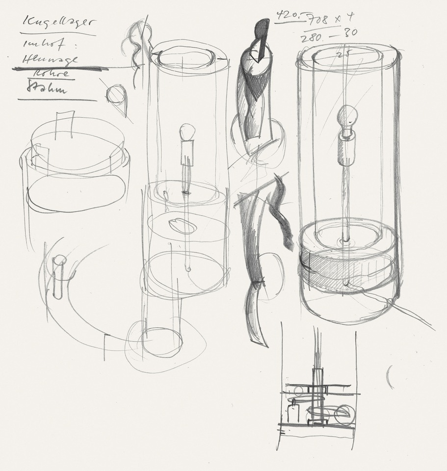 Sketches by Miklos von Bartha for the construction of a dreamachine, 1979