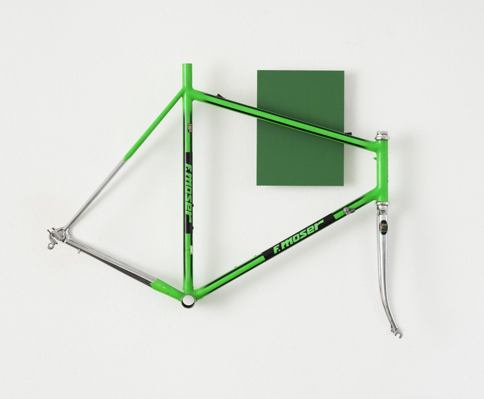 [Florian Slotawa](https://www.vonbartha.com/artists/florian-slotawa)\
NCS S 3060-G10Y (Rennrad grün), 2015\
Rennradrahmen, Acryl auf Aluminium\
30 3/4 x 39 3/8 x 5 7/8 in\
78 x 100 x 15 cm