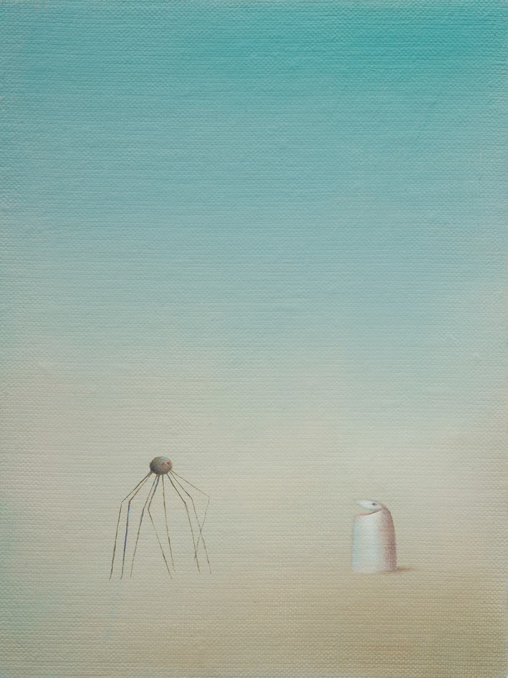 *NewExBolígrafo (the secret meeting)*, 2023
Oil on canvas
24 x 18 cm