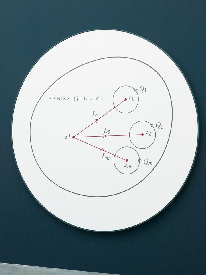 **Bernar Venet**
*Uniformization and Monodromy*, 2020
Acrylic on canvas
Diameter: 192.5 cm (frame included)