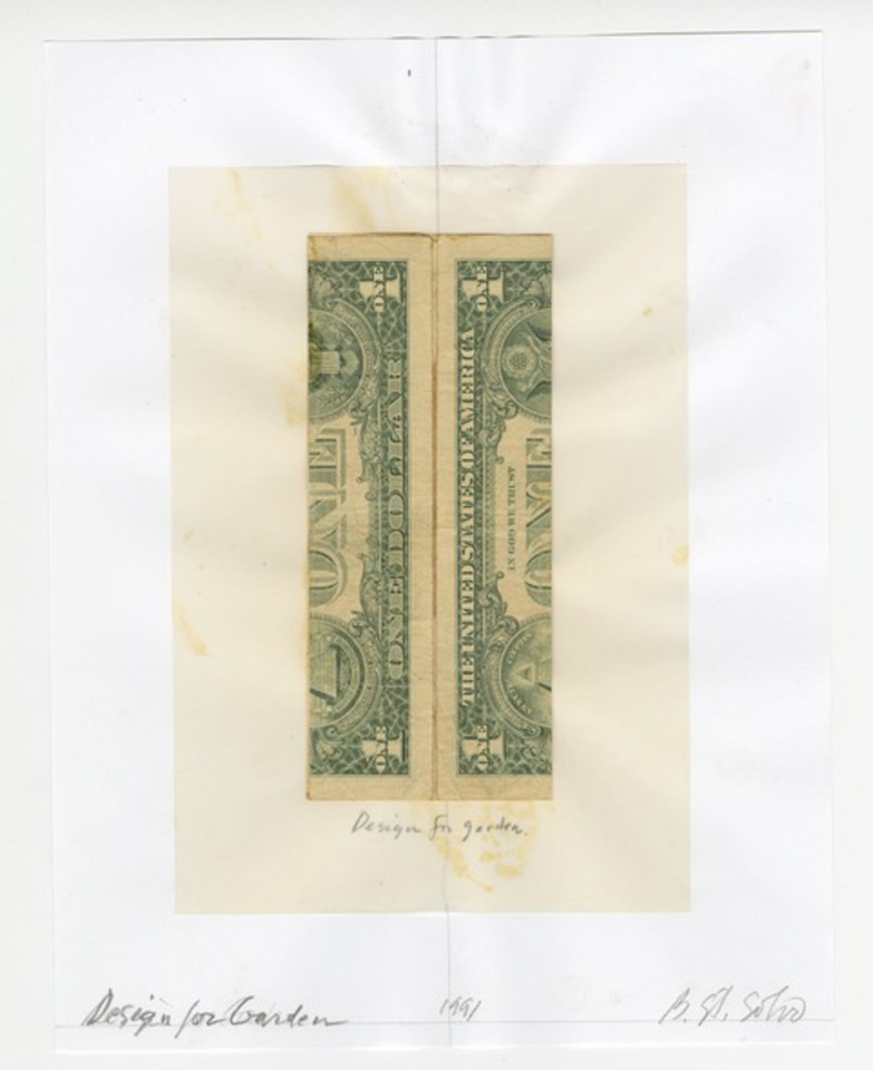 Barbara Stauffacher Solomon
Design for Garden, 1991
Photocollage, colored pencil, and rubber cement
30.4 x 22.8 cm