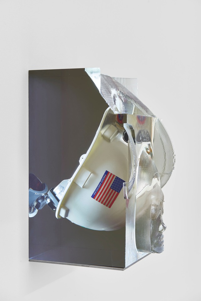 Matthew Angelo Harrison, installation view, Proto, Kunsthalle Basel, 2021, view on, Headdress, 2021.
Photo: Philipp Hänger / Kunsthalle Basel