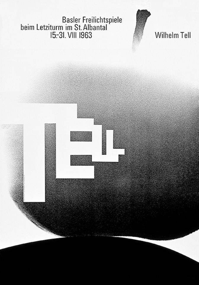 Armin Hofmann Poster for Wilhelm Tell
Open Air Events Basel, Photolithography, 1963
© Matthias Hofmann