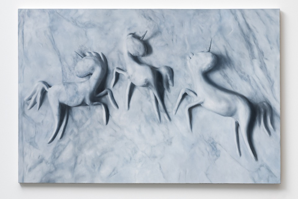 Francisco Sierra\
Rimini – Elegance (The Unicorn Ballet), 2012\
Oil on canvas\
126 x 190 cm