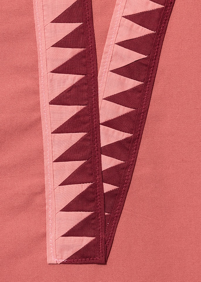 Felipe Mujica. Fire, 2021 (detail). Cotton fabric and thread, 88 3/16 x 56 inches. Courtesy the artist. Photo: Luis Corzo