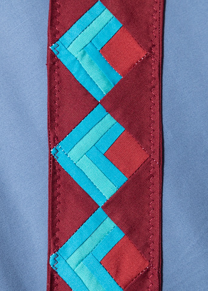 Felipe Mujica. Pyramid, 2021 (detail). Cotton fabric and thread, 92 1/8 x 57 7/8 inches. Courtesy the artist. Photo: Luis Corzo