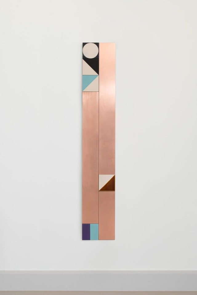 Claudia Wieser
Untitled, 2021
Copper sheet, glazed ceramic tiles on MDF
180 x 30 cm