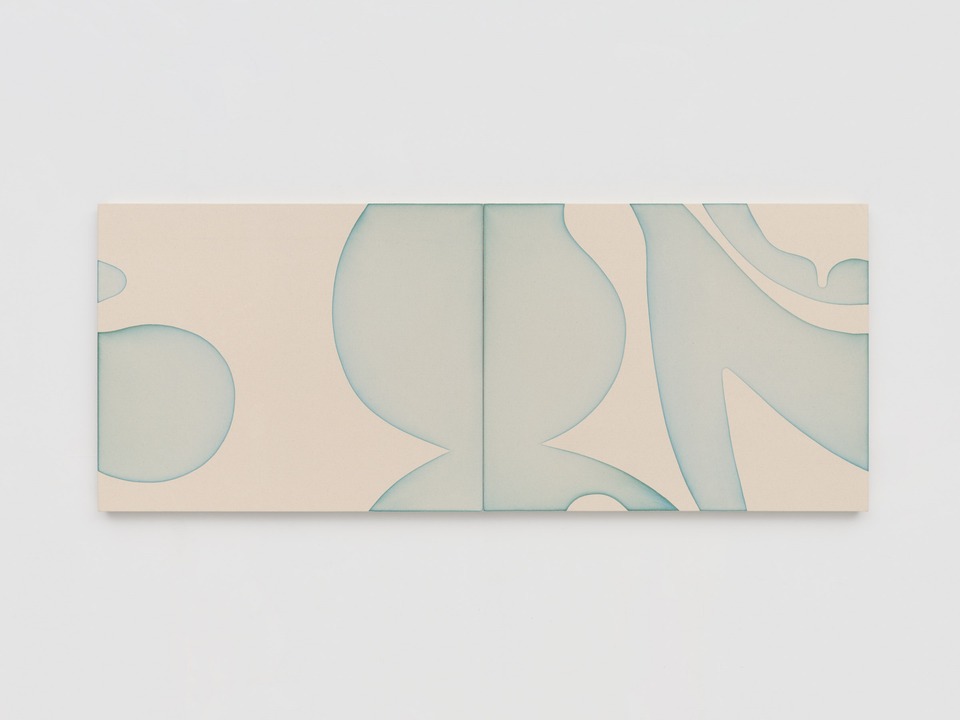 **Landon Metz**
*MMXXII X*, 2022
Dye on canvas
81.3 x 101.6 cm (each)\
81.3 x 203.2 cm (together)