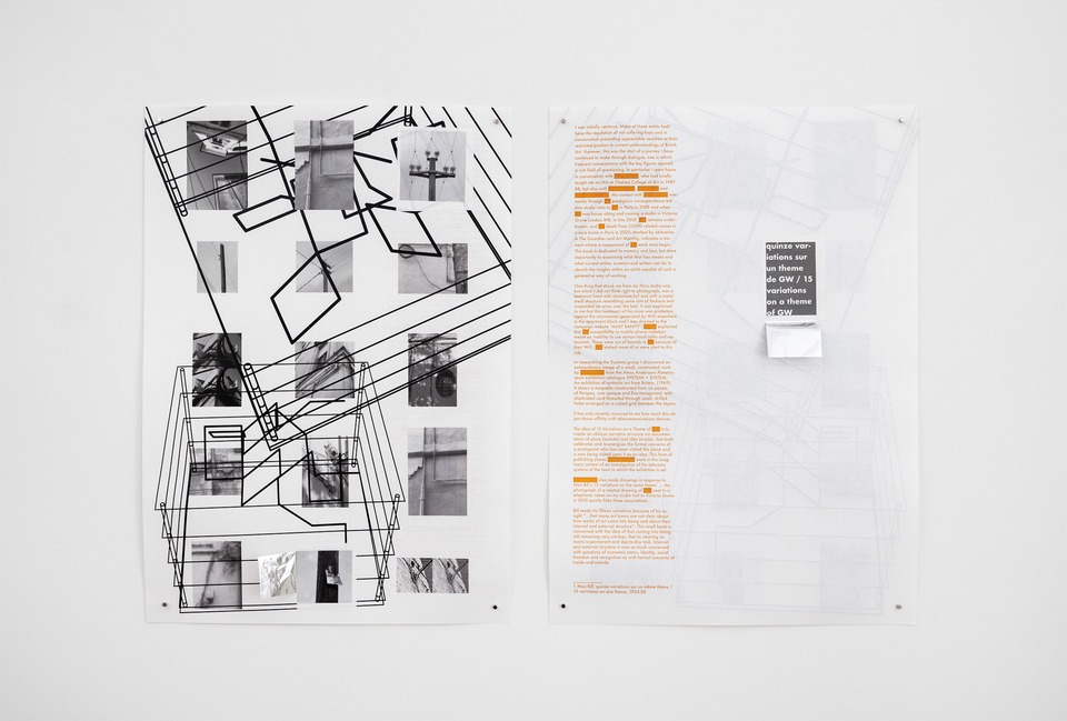 ** ****Andrew Bick**
*15 variations on a theme of GW *(unique customised poster), 2022
Archival digital print and screen print on paper
56 x 42 cm each