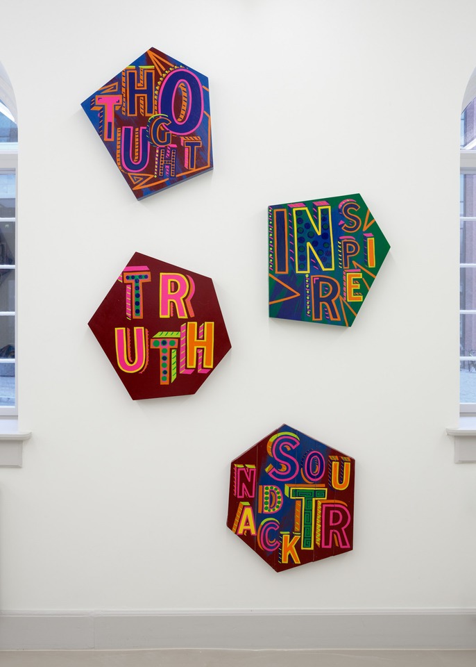 Bob & Roberta Smith, The Word Observatory\
Installation view\
von Bartha, Copenhagen, 2022