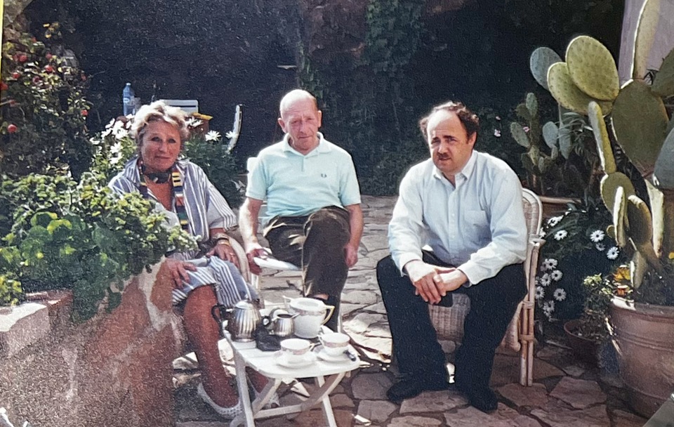 Miklos von Bartha (right) with Yves (middle) and Jeanne (left) Laloy in the South of France, early 1990's