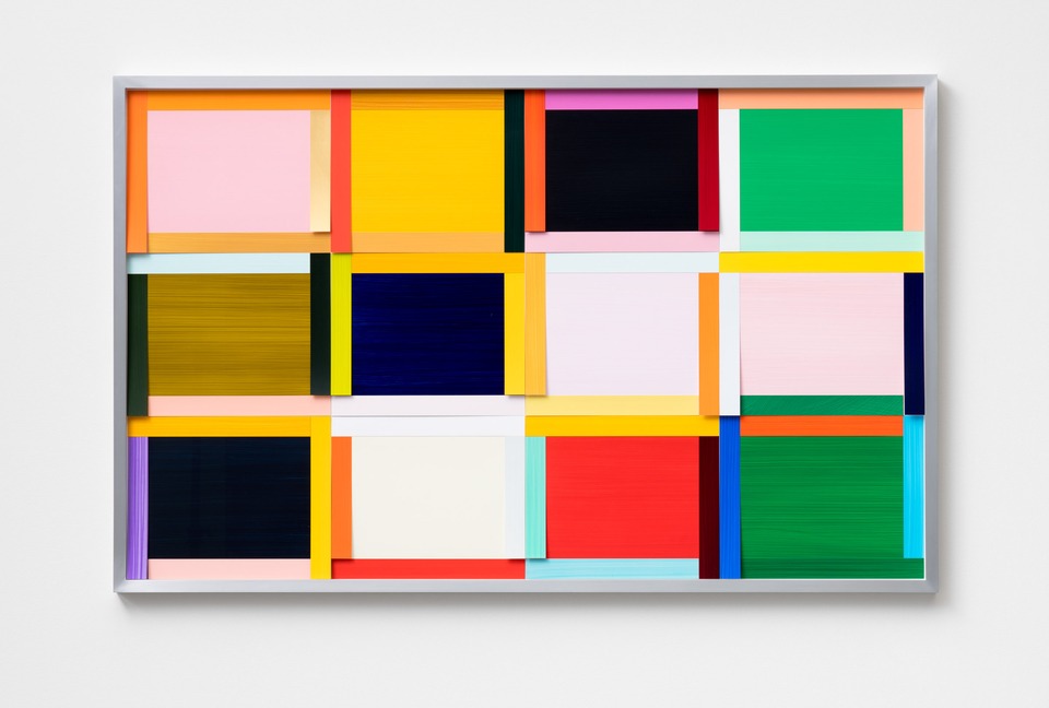 **Imi Knoebel**\
*Basel Fenster 7 Ed. (Entwurf Nr. 9 von 12)*, 2020\
Acrylic on plastic foil, painted\
101.4 x 161.6 x 4.5 cm\
Ed. of 4/7 + 2 AP + 1