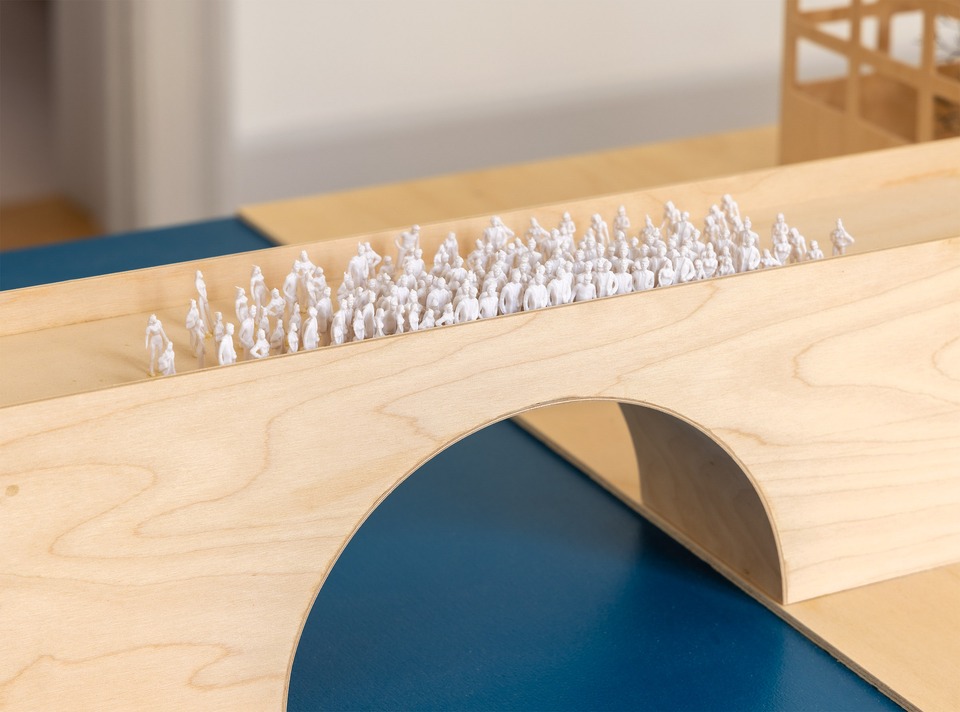 John Wood & Paul Harrison\
(Detail) A film about a city, 2015\
Plywood and mixed media\
10 x 1000 x 2000 mm\
/ Dimensions variable