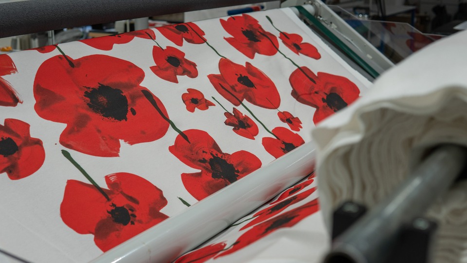 Poppy fabric in the making