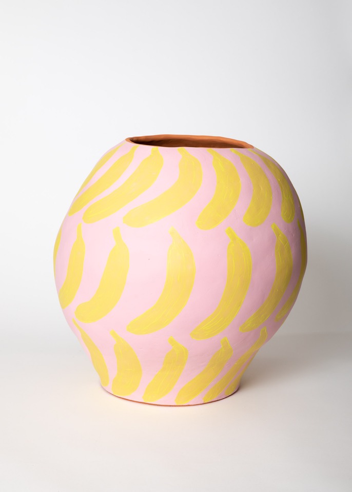 *Empty Sculptures (Bananas)*, 2022
Acrylic on ceramics
50 x 40 x 47 cm