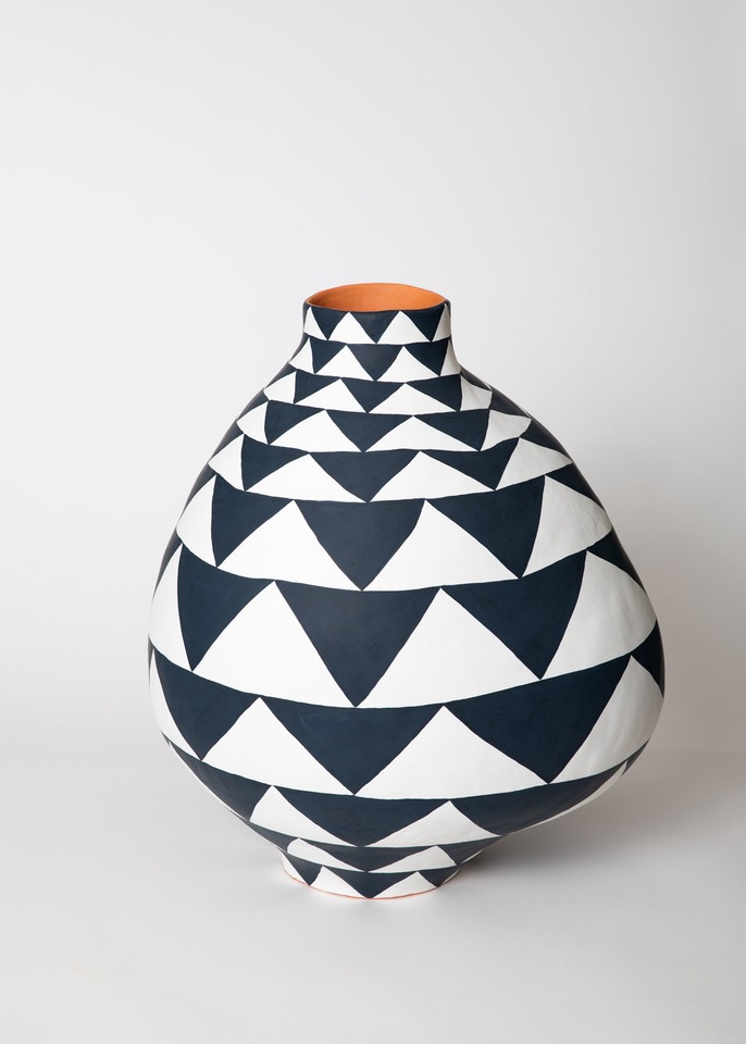 *Empty Sculptures (Black and White Ladder)*, 2023
Acrylic on ceramics
59 x 51 x 60