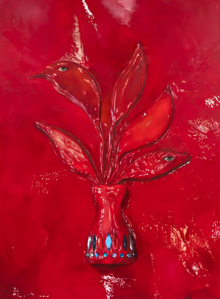 **Francisco Sierra**
*Red Vase*, 2022
Oil on canvas
190 x 140 cm