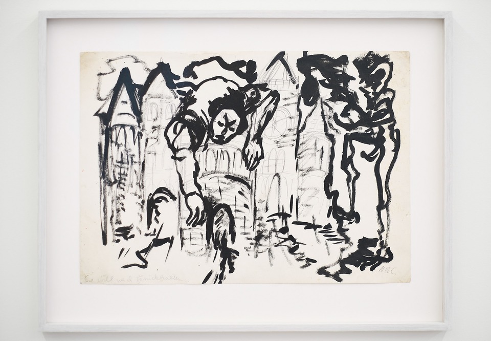 **Ursula Reuter Christiansen**
*Sie will mich zurückhalten*, 1983
Ink, water color and pencil on paper
40,5 x 52 cm