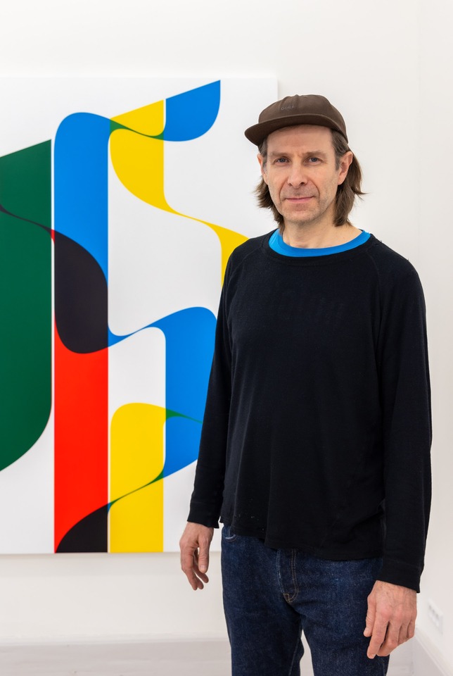 Terry Haggerty in front of his work\
*Alone together*, 2023
