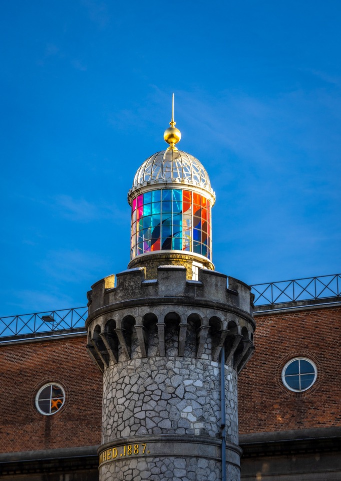 Site-specific installation by Terry Haggerty in our lighthouse, 2023\
Vinyl on glass