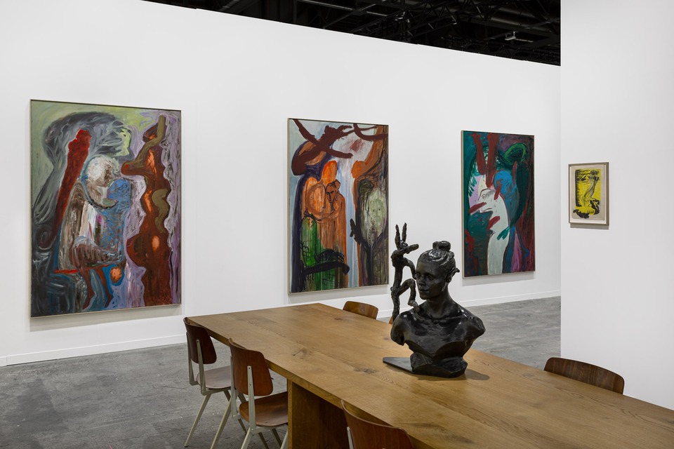 Installation view of artgenève 2024\
with works by Ursula Reuter Christiansen and Barry Flanagan