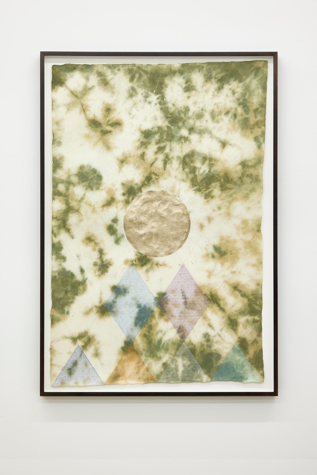 Claudia Wieser\
Untitled, 2022\
Coloured pencil and gold leaf on coloured paper\
81.5 x 56.5 cm