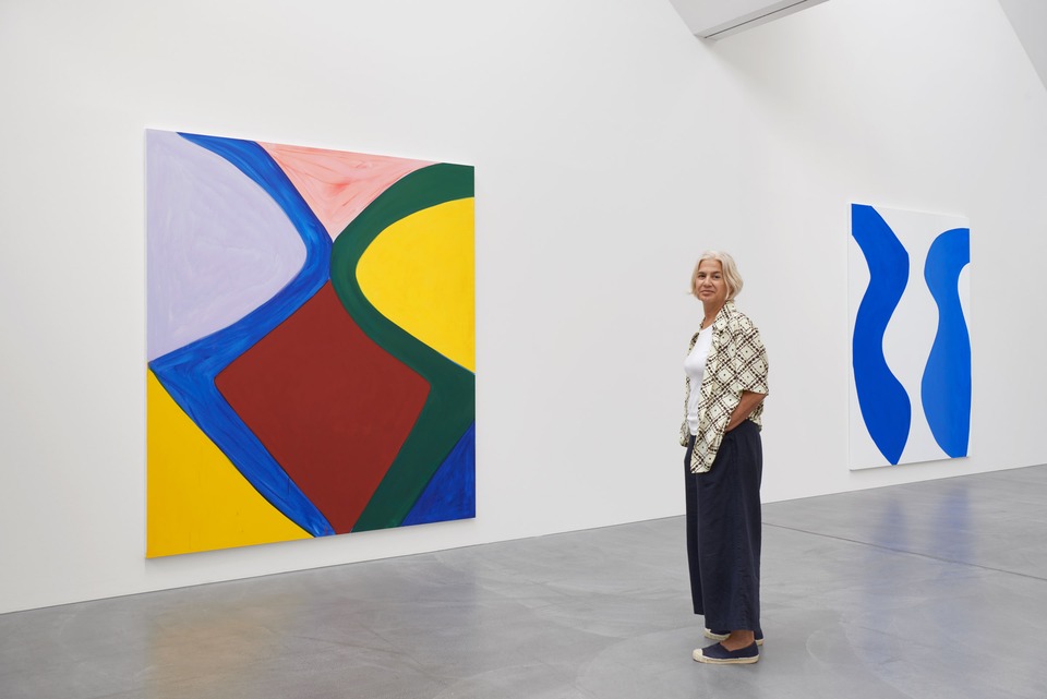 Marina Adams in her exhibition *To a World full of Others* at von Bartha, Basel, 2024