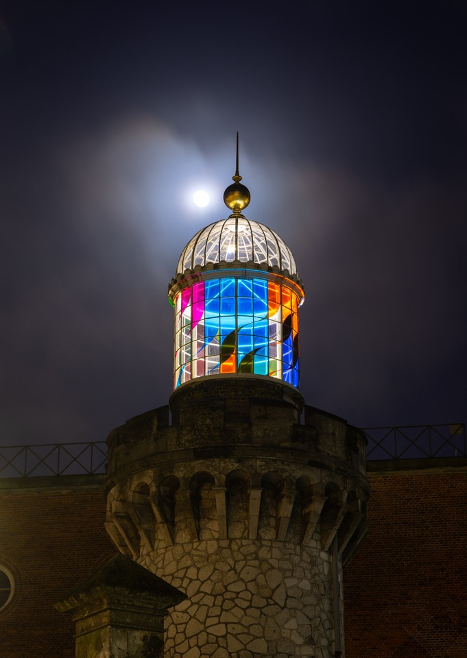The von Bartha, Copenhagen lighthouse tower at night, 2023, vinyl on glass
Photo: Malle Madsen