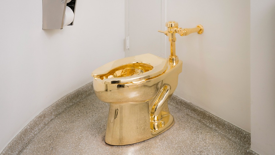 Maurizio Cattelan, America, Solomon R. Guggenheim Museum, New York, September 15, 2016–September 15, 2017. Photo: Kristopher McKay