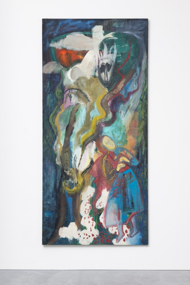 Ursula Reuter Christiansen\
*Erdbeeren im Schnee*, 1995\
Oil on canvas\
225 x 105 cm