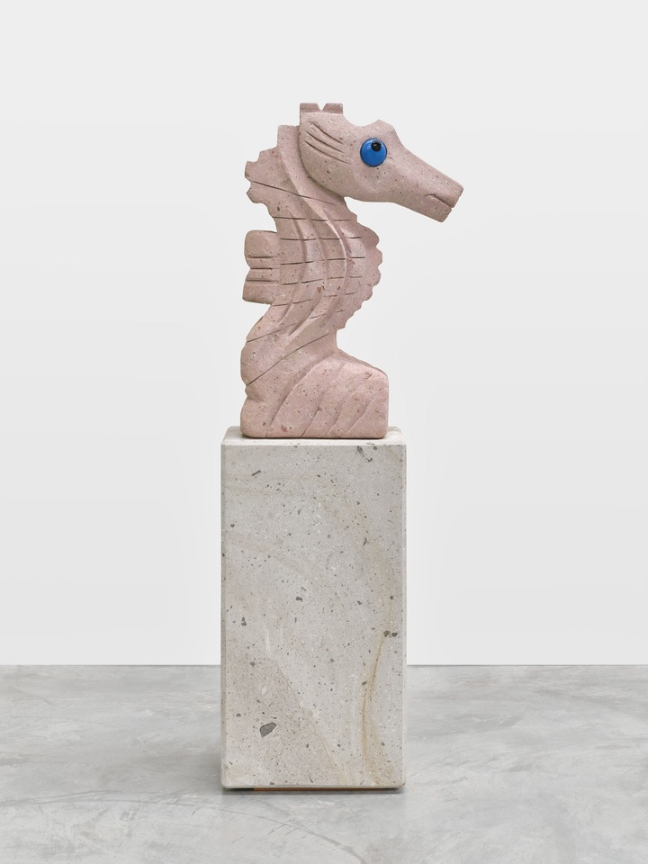 Olaf Breuning
Seahorse, 2024
Pink cantera stone, ceramic, cantera stone
160 x 70 x 30.5 cm