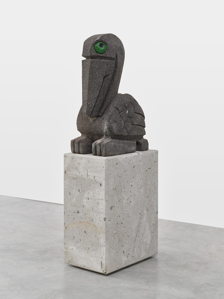 Olaf Breuning
Pelican's Sister, 2024
Cantera stone, ceramic
157.5 x 57.1 x 38.1 cm