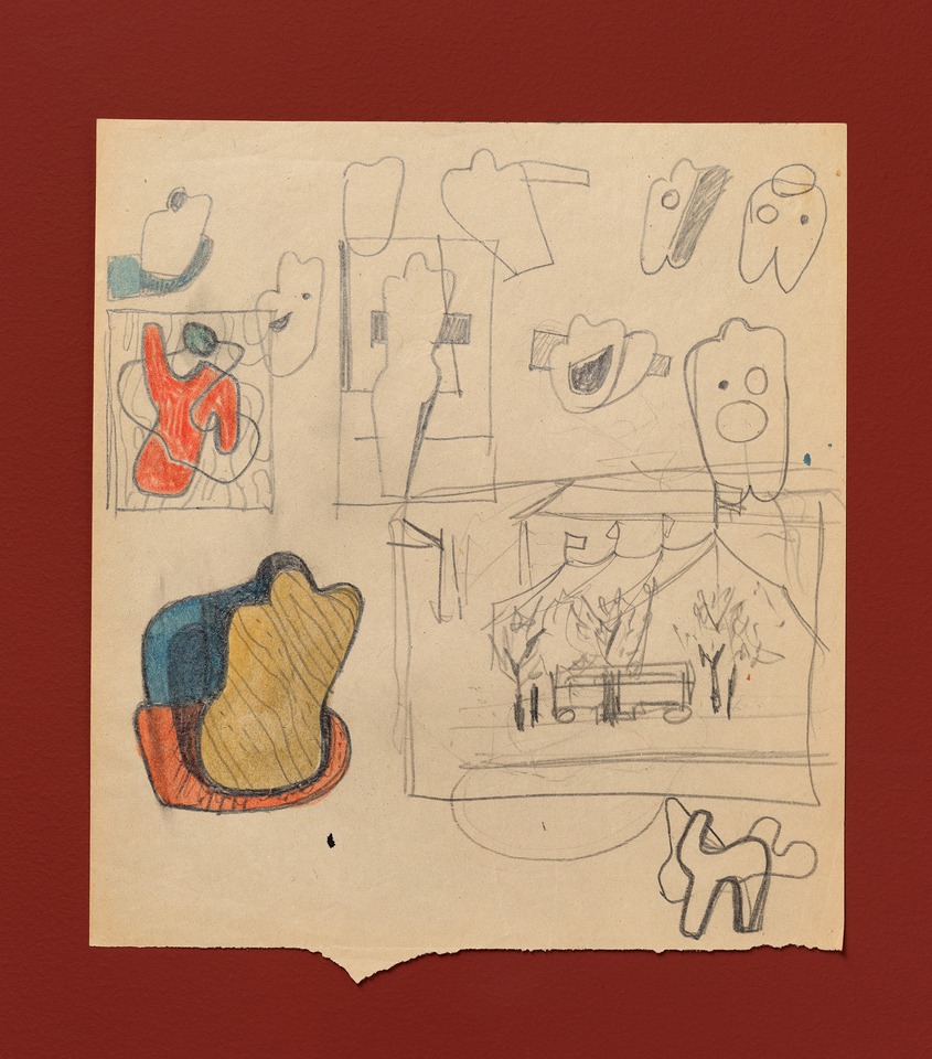 Sketches from 1936/38 with pencil and colored chalk