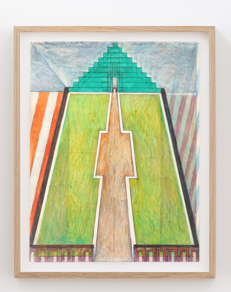 Barbara Stauffacher Solomon, “Green Land with Wall #2,” 1975
