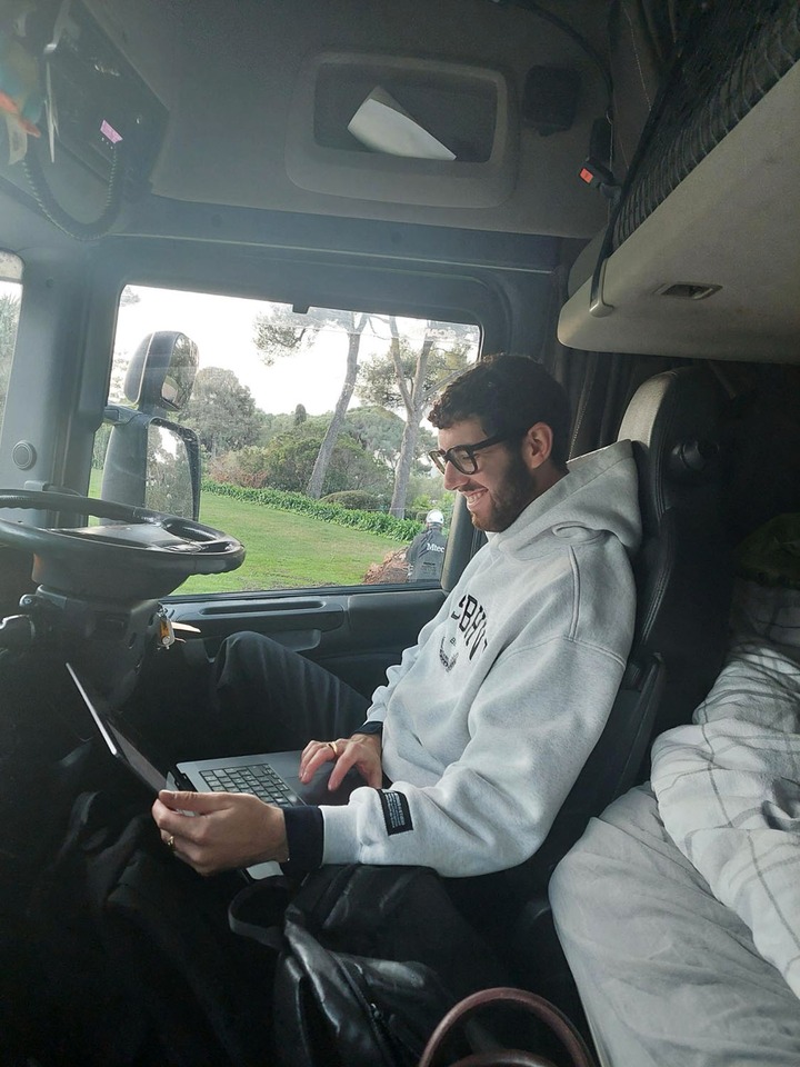 View from the office of Silvan of Team von Bartha on site in Antibes.
