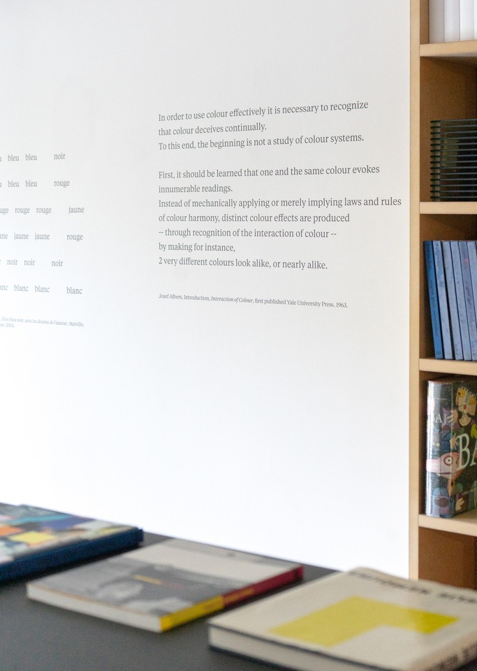 Exhibition view with a text by Josef Albers and Aurélie Nemours
