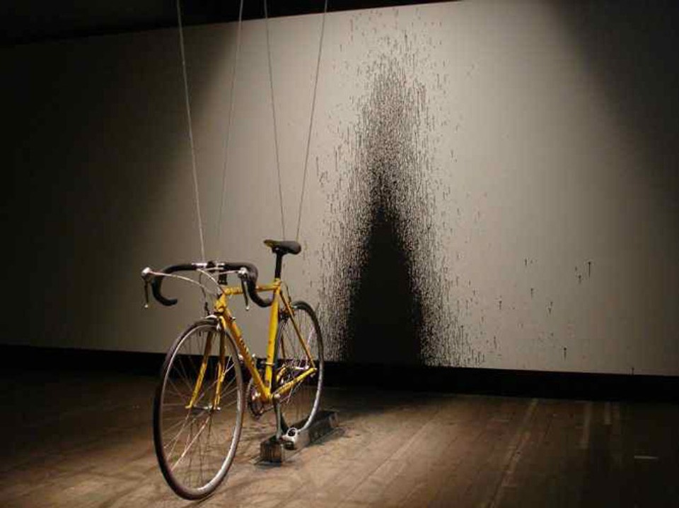 Roman Signer, “Bicycle with Paint,” 1995–2003
